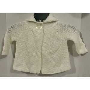 Kidlooks Infant Unisex‎ Size 0 to 6 Months White Sweater With Hood Vintage 2001